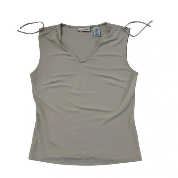 Apostrophe Sleeveless V-neck Taupe / Beige top - Picture 5 of 12
